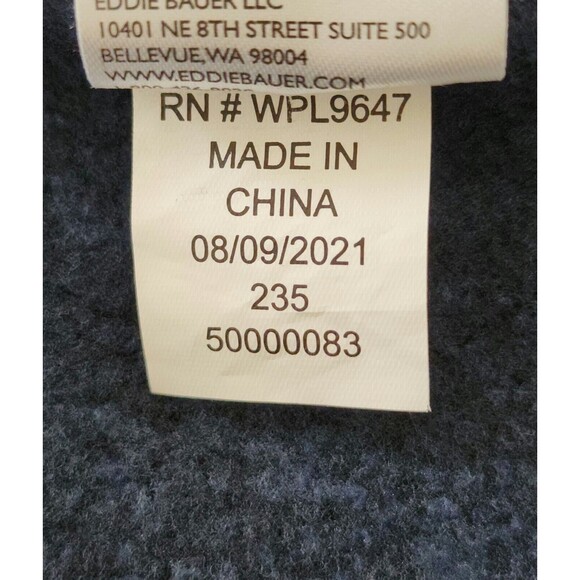 Eddie Bauer Mens Radiator Fleece Snap Front Pullover Navy Blue Mock Neck Size L - Picture 7 of 9